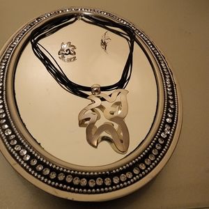 925 silver necklace and earrings set